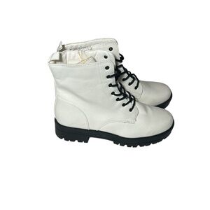 Stylish White Combat Boots